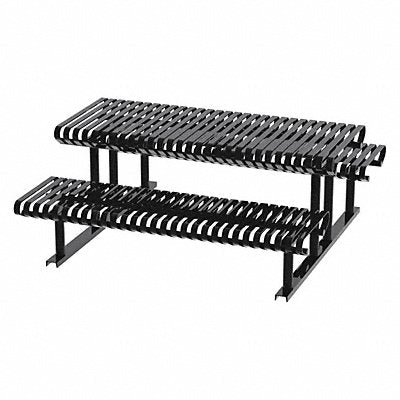 THOMAS STEELE CRTP6SFSB Picnic Table Black 71-1/2in.D 77-1/2in.W