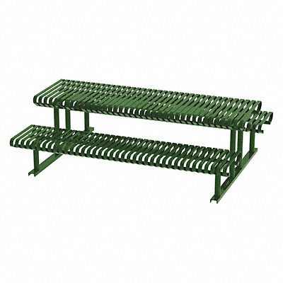 THOMAS STEELE CRTP8SFSLEX Picnic Table Green 94 in D 77-1/2 in W