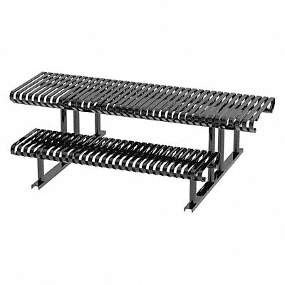 THOMAS STEELE CRTP8HCSFSB Picnic Table Black 94 in D 77-1/2 in W