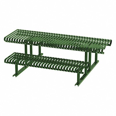 THOMAS STEELE CRTP8HCSFSLEX Picnic Table Green 94 in D 30 in H
