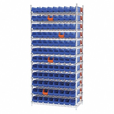 AKRO-MILS AWS183636448B K6935 Bin Shelving 18x74x36in Blue Orange