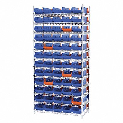 AKRO-MILS AWS183636468B K6934 Bin Shelving 18x74x36in Blue Orange