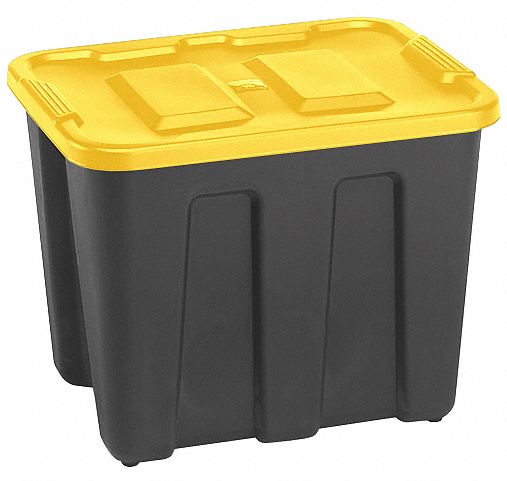 DURABILT 6921GRBKYL08 Storage Tote Black/Yellow Linear LDPE
