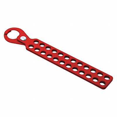 GRAINGER 45MZ53 Lockout Hasp Red 10-1/4 L Steel