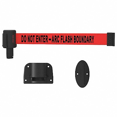 BANNER STAKES PL4116 Retractable Belt Barrier Red 15 ft L