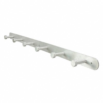 GRAINGER 45NG73 Coat Rack Silver 2-3/4 in D 36 in W