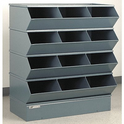 STACKBIN 3412SSB J4610 Sectional Bin Unit 12 Grey 41-1/2 in H