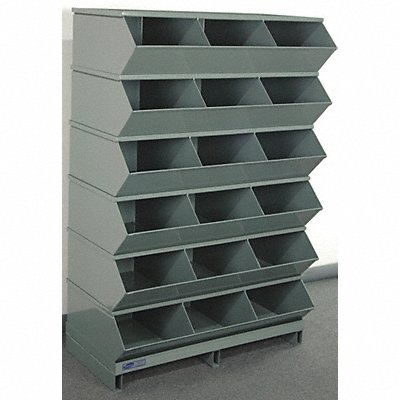 STACKBIN 3418SSPB J4638 Sectional Bin Unit 18 Grey 55-3/4 in H