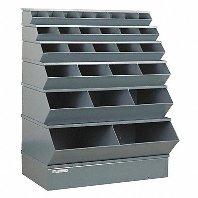 STACKBIN 35028SSB Sectional Bin Unit 28 Grey 53 in H