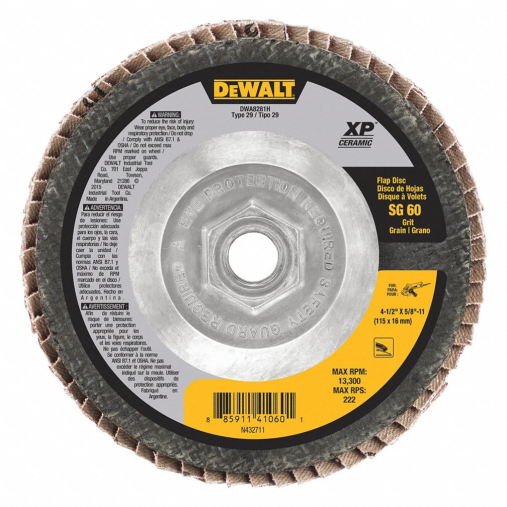 DEWALT DWA8281H Fiber Disc 4 1/2 in Dia 5/8in Arbor