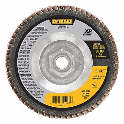 DEWALT DWA8282H Flap Disc 13 300 RPM 4-1/2 in Dia.