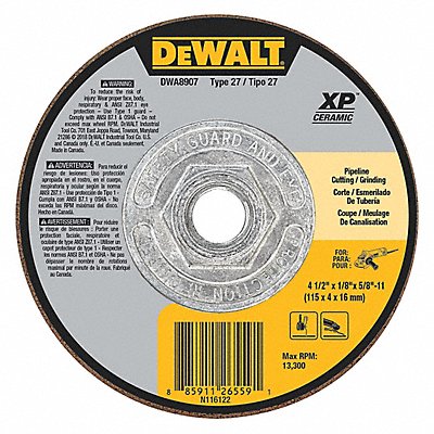 DEWALT DWA8907 Cut Off Grinding Wheel 5/8 -11CN ThreadHle