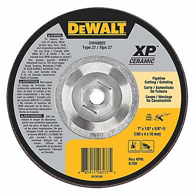 DEWALT DWA8925 Cut Off Grinding Wheel 5/8 -11CN ThreadHle