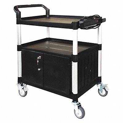 GRAINGER 45NP02 Cart with Cabinet 37-3/16 in H Black