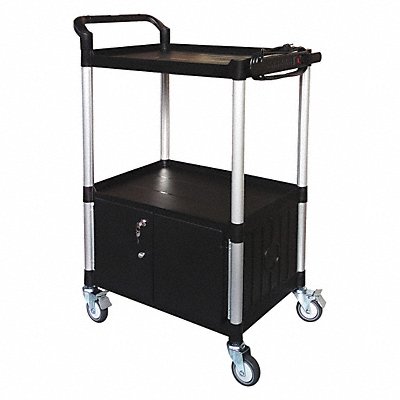 GRAINGER 45NP04 Cart with Cabinet 47-1/4 in H Black