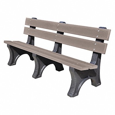 ULTRASITE PB6GRACOLE Outdoor Bench 72 in W 48 in H Grey