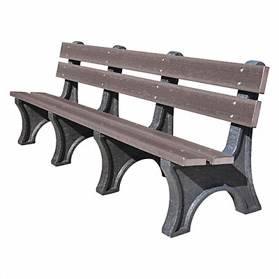 ULTRASITE PB8GRACOLE Outdoor Bench 96 in L 10 in Gry Rcycld