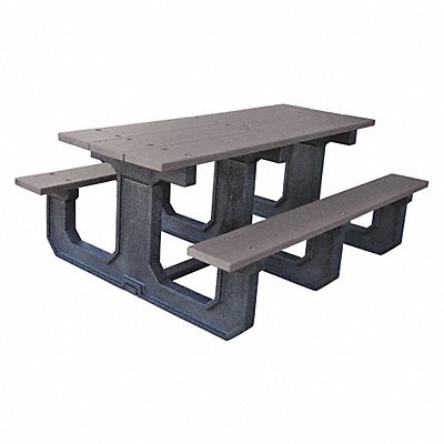 ULTRASITE PB6GRAPARKP Picnic Table Grey 72 in W Rectangular