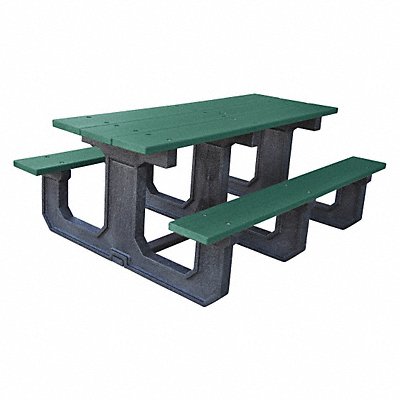 ULTRASITE PB6GREPARKP Picnic Table Green 72 in W Rectangular