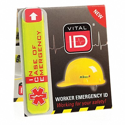 VITAL ID WSID01 Hard Hat I.D Yllw 1/2in.Hx2-3/4in.W PK25