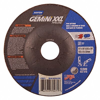 NORTON 66252842038 Cut Off Grinding Wheel 7/8 CN Unthreaded Hole
