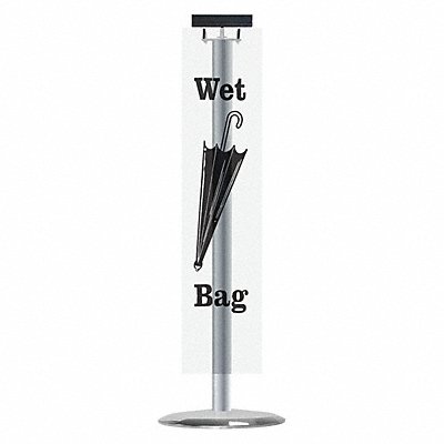 TENSABARRIER 523911SUS Wet Umbrella Bag Holder Satin Aluminum
