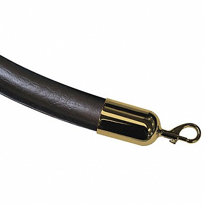 LAWRENCE METAL ROPENAUG330602SNAP2P Barrier Rope Blk Polished Brass Snap End