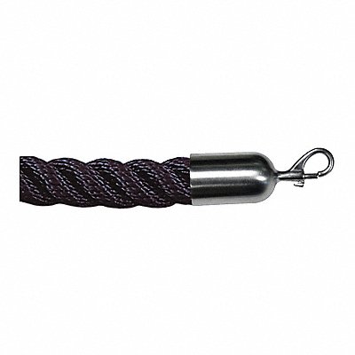 LAWRENCE METAL ROPETWST331002SNAP1S Barrier Rope Nylon Blk 10 ft L