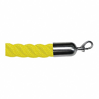 LAWRENCE METAL ROPETWST350602SNAP1S Barrier Rope Nylon Yellow 6 ft.L
