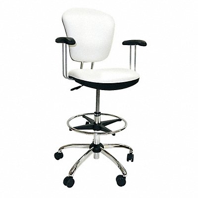 SHOPSOL 1010296 Task Chair Vinyl White 17-25 Seat Ht