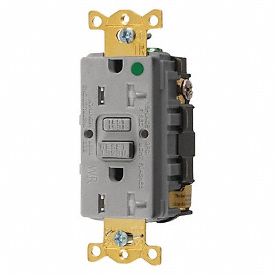 HUBBELL GFRTW83GRY GFCI Receptacle 20A 125VAC 5-20R Grey