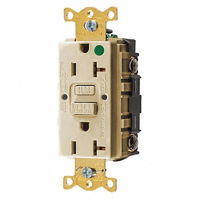 HUBBELL GFR83I GFCI Receptacle 20A 125VAC 5-20R Ivory