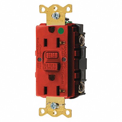 HUBBELL GFR83R GFCI Receptacle 20A 125VAC 5-20R Red