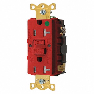HUBBELL GFRTW83R GFCI Receptacle 20A 125VAC 5-20R Red