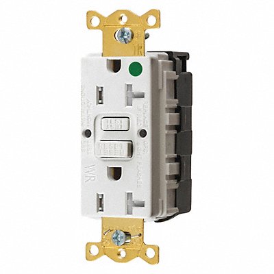 HUBBELL SNAPGFTW83W Recept White 20 A GFCI 2P3W Back 1PK