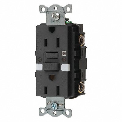 HUBBELL GFRST15BKNL GFCI Receptacle Commer. Blk 15A 0.5 HP