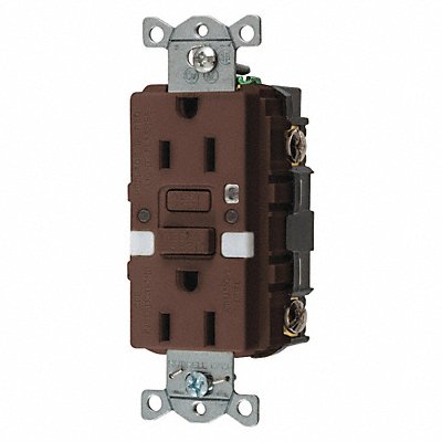 HUBBELL GFRST15NL GFCI Receptacle Commercial Brown 15A 0.5 HP