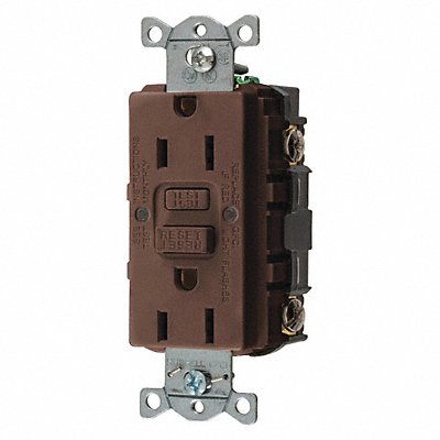 HUBBELL GFR15 GFCI Receptacle 15A 125VAC 5-15R Brown