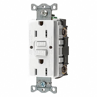 HUBBELL GFR15W GFCI Receptacle 15A 125VAC 5-15R White