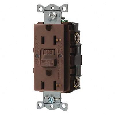 HUBBELL GFR20 GFCI Receptacle 20A 125VAC 5-20R Brown