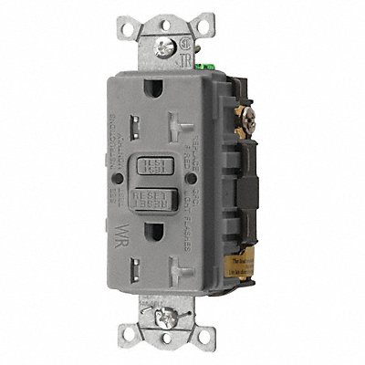 HUBBELL GFRTW20GRY GFCI Receptacle 20A 125VAC 5-20R Grey