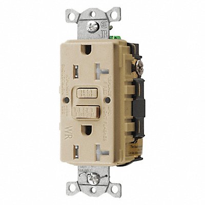 HUBBELL GFRTW20I GFCI Receptacle 20A 125VAC 5-20R Ivory