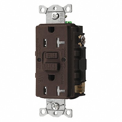 HUBBELL GFRTW20 GFCI Receptacle 20A 125VAC 5-20R Brown