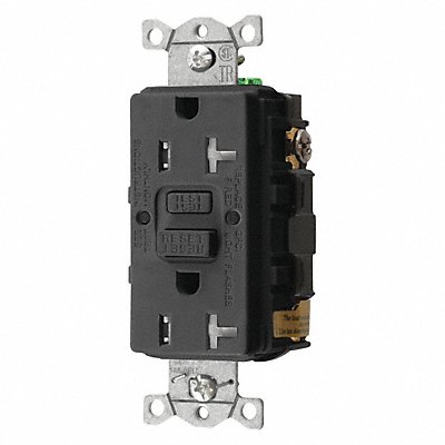 HUBBELL GFRTR20BLK GFCI Receptacle Commer. Blk 20A 1 HP