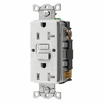 HUBBELL GFRTR20W GFCI Receptacle Commer. Wht 20A 1 HP