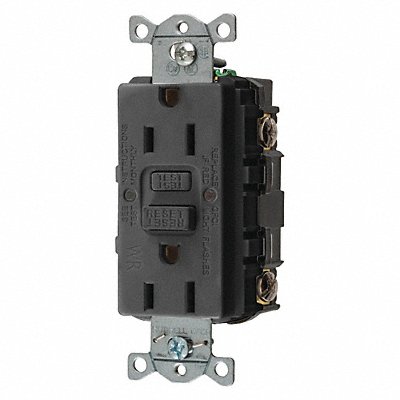 HUBBELL GFRWR15BLK GFCI Receptacle Commer. Blk 15A 0.5 HP