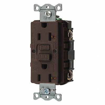 HUBBELL GFRWR20 GFCI Receptacle Commercial Brown 20A 1 HP