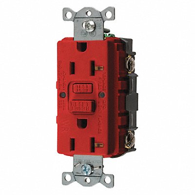 HUBBELL GFRWR20R GFCI Receptacle Commer. Red 20A 1 HP