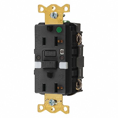 HUBBELL GFTRST83BKNL GFCI Receptacle Hospital Blk 20A 1 HP