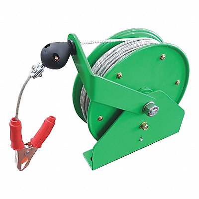 SPEEDAIRE 45UZ50 Cable Reel W/Clamp 100 ft L 10 H Gren